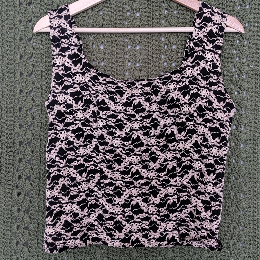 Gold and Black Sleeveless Top